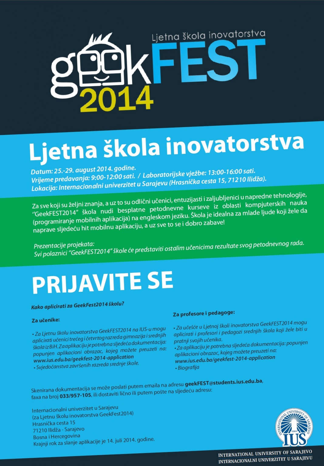 Summer School of Innovation “GeekFEST 2014”